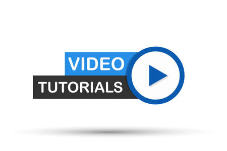 Video tutorials Button, icon, emblem, label. Vector stock illustrationのイラスト素材