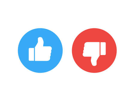 Thumb icons. like and dislike. vector stock illustration.のイラスト素材