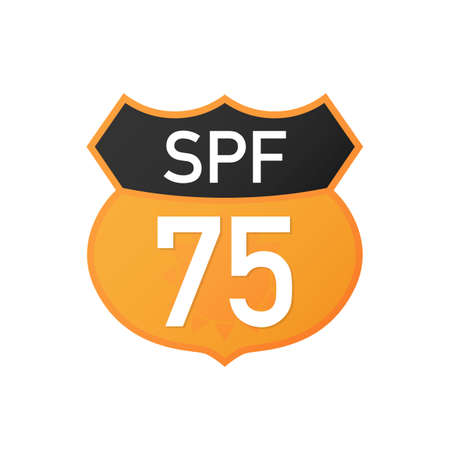 UV, sun protection SPF 75 vector icon on white background. Vector stock illustration.のイラスト素材