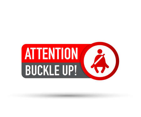 Buckle up signs with safety belt on white background. Vector stock illustration.のイラスト素材
