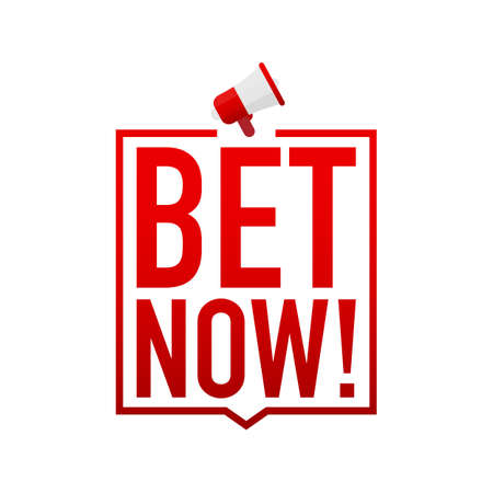 Hand Holding Megaphone with Bet now! Vector stock illustration.のイラスト素材