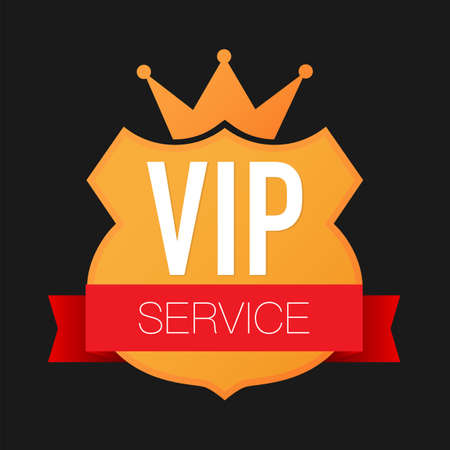 Vip service label on Black background. Vector stock illustration.のイラスト素材