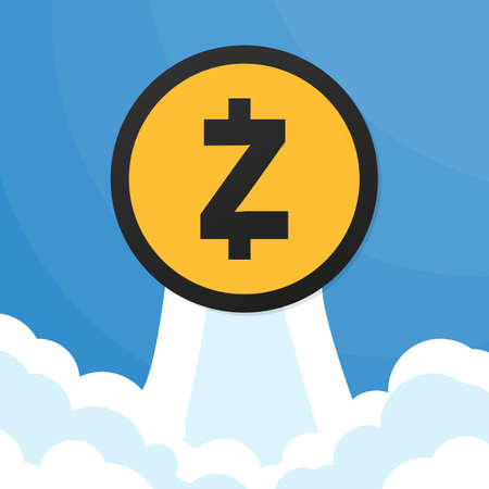 Zcash symbol in flat design. Cryptocurrency coin. Vector stock illustration.のイラスト素材