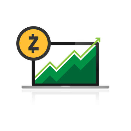 Zcash (ZEC) crypto currency icon for apps and websites. Vector stock illustration.のイラスト素材