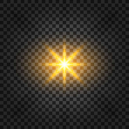 Star burst, transparent glow light effect. Star burst with sparkles. Glow light effect with rays and shine particles.のイラスト素材