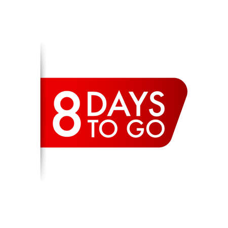 8 days to go  red ribbon. Vector stock illustration.のイラスト素材