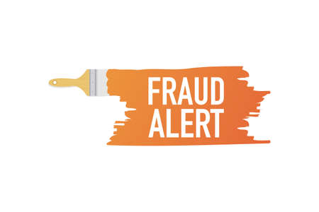 Banner with brushes, paints - Fraud alert. Vector stock illustration.のイラスト素材