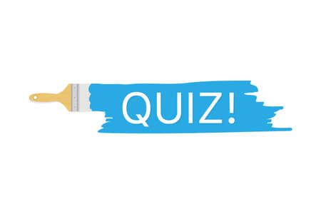 Banner with brushes, paints - Quiz! Vector stock illustration.のイラスト素材