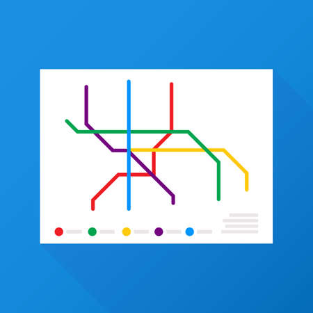 Metro Map Vector. Fictitious City Public Transport Scheme. Vector stock illustration.のイラスト素材