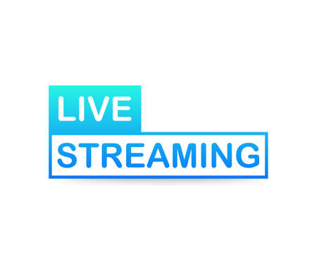 Live Streaming Icon on white background. Vector stock illustrationのイラスト素材