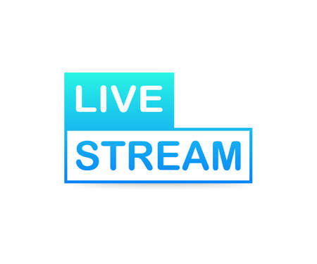 Live Stream Icon on white background. Vector stock illustrationのイラスト素材