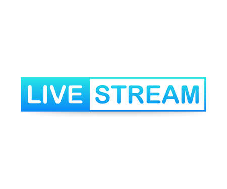 Live Stream label on white background. Vector stock illustrationのイラスト素材