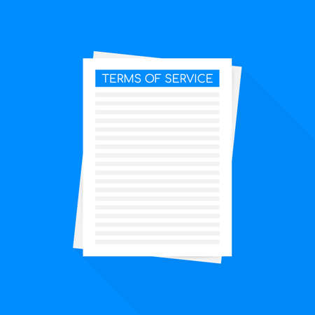 Terms of service. Document icon. Top view. Terms of use, terms and conditions concepts.のイラスト素材