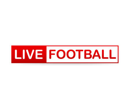 Live Football streaming Icon, Badge, Button for broadcasting or online football stream.のイラスト素材