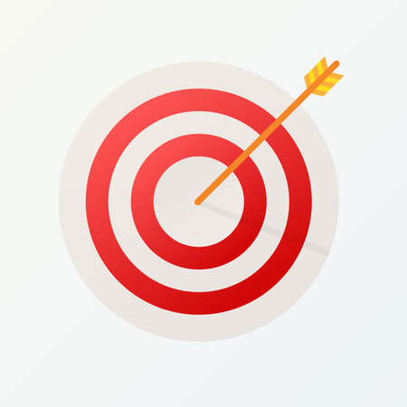 Target Icon. Vector isolated illustration in flat style. Concept target market, audience, group, consumer.のイラスト素材
