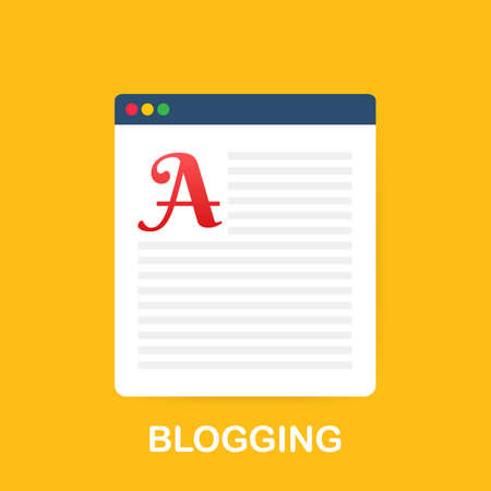 Blog icon, web site page template. Blogging concept. Development and digital marketing.のイラスト素材