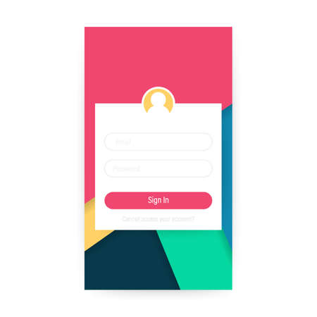 Clean Mobile UI Design Concept. Login Application with Password Form Window.のイラスト素材