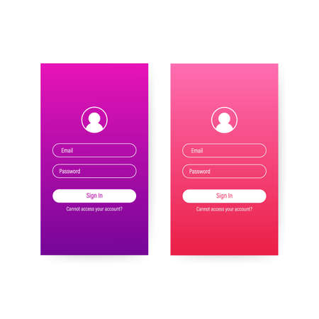 Clean Mobile UI Design Concept. Login Application with Password Form Window.のイラスト素材