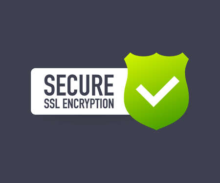 Secure connection icon vector illustration isolated on white background, flat style secured ssl shield symbols.のイラスト素材