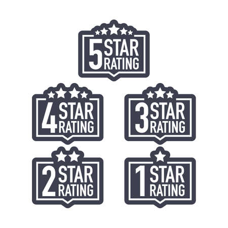Set of a rating stamp, badge. Hotel rating.のイラスト素材