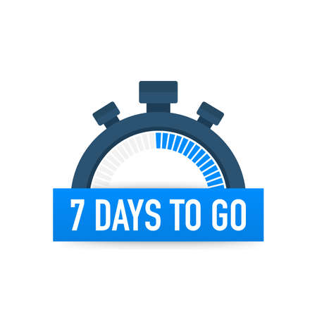 Seven days to go. Time icon. Vector stock illustration on white background.のイラスト素材