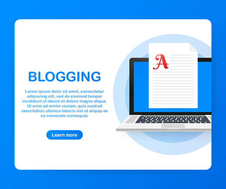 Blog content, Blogging, post Concept for web page, banner, presentation, social media, documents. Vector stock illustration.のイラスト素材