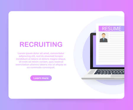 Recruitment concept. Hire workers, choice employers search team for job. Vector stock illustration.のイラスト素材