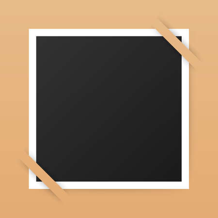 Photo frame mockup design. Realistic photograph with blank space for your image.  Vector stock...