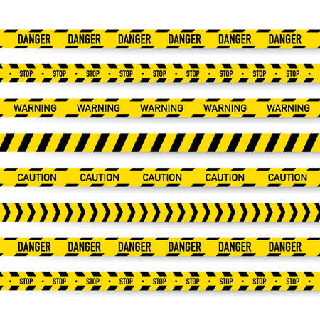 Black and yellow police stripe. Vector stock illustrationのイラスト素材