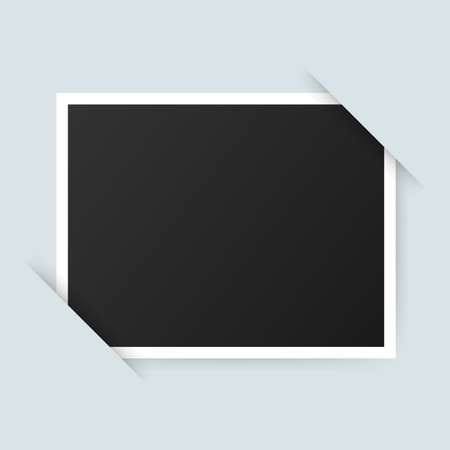 Photo frame mockup design. Realistic photograph with blank space for your image.  Vector stock illustration.のイラスト素材