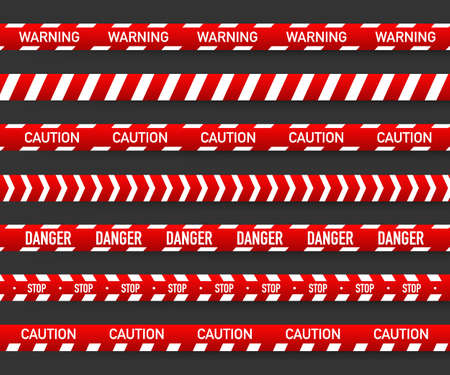 Red and white police stripe. Vector stock illustrationのイラスト素材