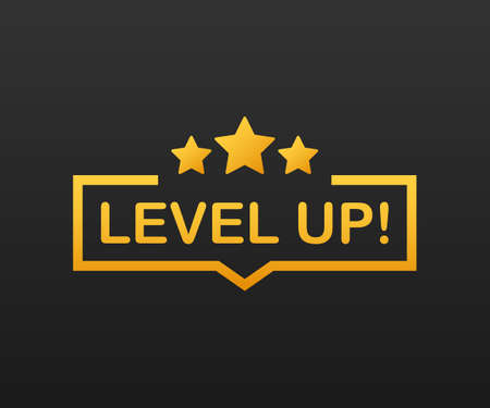 Game icon bonus. level up icon, new level logo. Vector stock illustration.のイラスト素材