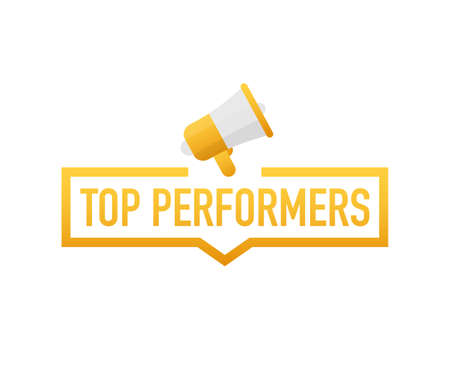 Top Performers. Badge, icon, stamp, logo. Vector stock illustration.のイラスト素材