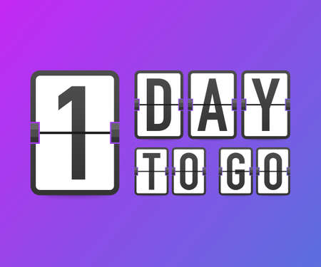 One day to go. Time icon. Vector stock illustrationのイラスト素材