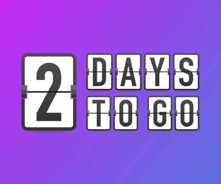 Two days to go. Time icon. Vector stock illustrationのイラスト素材