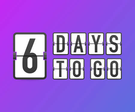 Six days to go. Time icon. Vector stock illustrationのイラスト素材