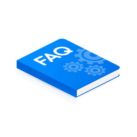 Concept FAQ book for web page, banner, social media. Vector stock illustrationのイラスト素材