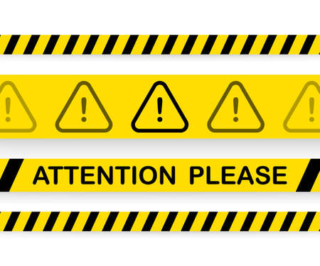 Attention please  banner or landing page template. Vector stock illustration.のイラスト素材
