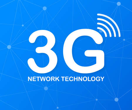 3g network technology. Wireless mobile telecommunication service concept. Marketing website landing template. Vector stock illustration.のイラスト素材