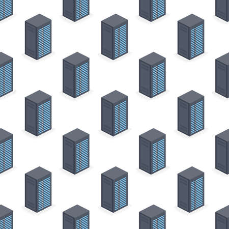 Servers pattern repeat seamless on white background. Vector stock illustration.のイラスト素材