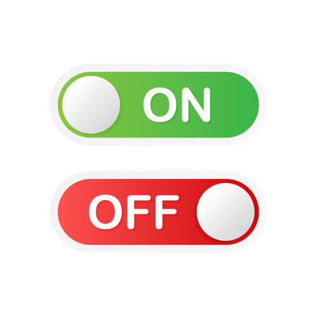 Flat icon On and Off Toggle switch button vector format. Vector stock illustration.