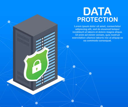 Data Protection, privacy, and internet security. Vector stock illustration.のイラスト素材