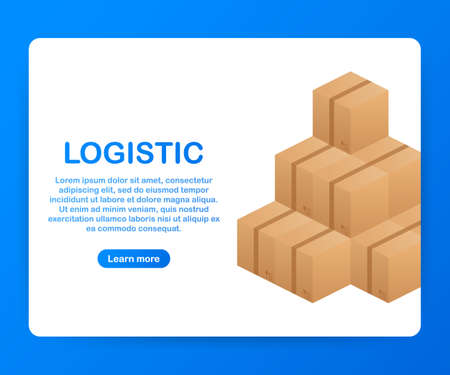Isometric Logistics and Delivery Infographics. Delivery home and office. City logistics. Vector stock illustration.のイラスト素材