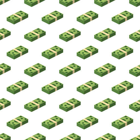 Various money bills dollar cash paper bank notes vector set. Money cash heap. Vector stock illustration.のイラスト素材