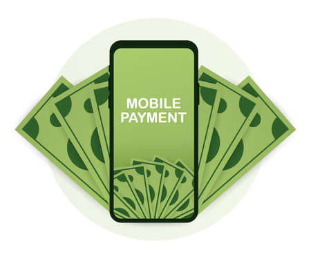 Mobile payments and near field communication. Transaction and paypass and NFC. Vector stock...
