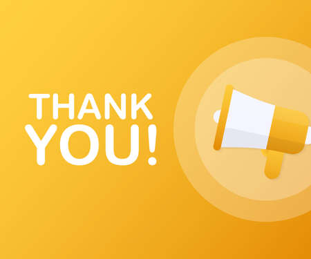 Hand Holding Megaphone with Thank you! Vector stock illustration.のイラスト素材