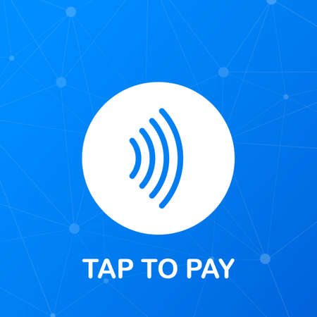 Tap to pay concept - vector sign. Contactless payment icon. Vector stock illustration.のイラスト素材
