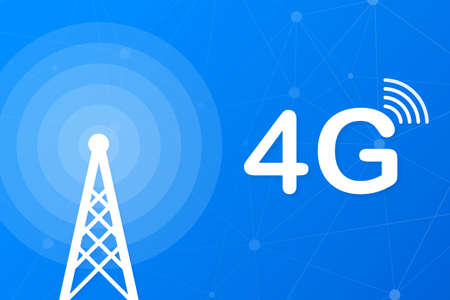 4g network technology. Wireless mobile telecommunication service concept. Marketing website landing...