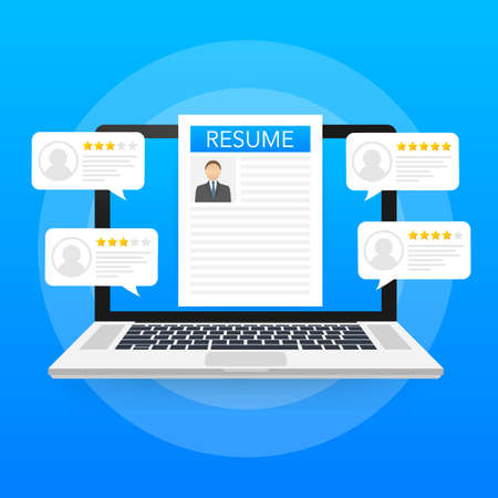 Recruitment concept. Hire workers, choice employers search team for job. Resume icon. Vector stock illustration.のイラスト素材