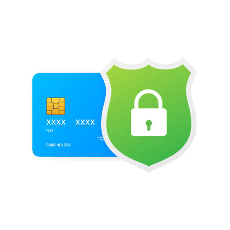 Secure credit card transaction. Payment protection concepts, Secure payment. Vector stock illustration.のイラスト素材